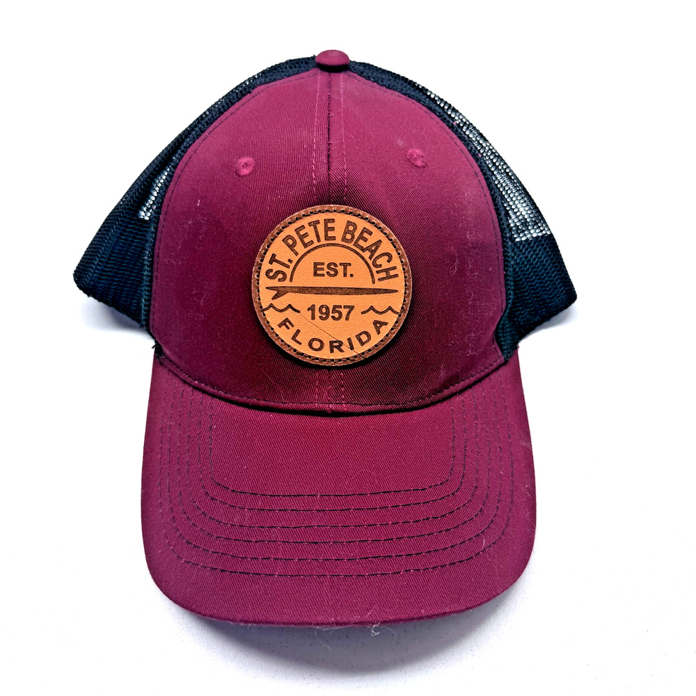 St. Pete Beach Florida Maroon Trucker Hat